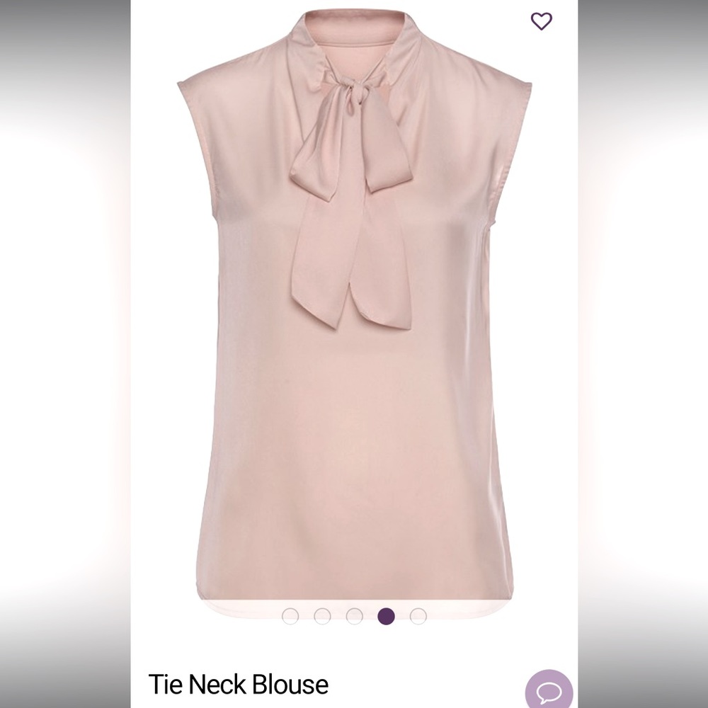 Express Pink Tie Neck Blouse
